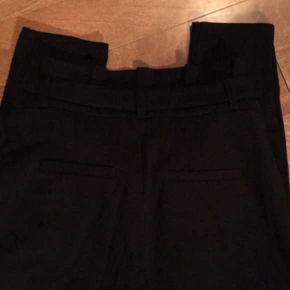 High waist belted paperbag black pant - Picture 4 of 4